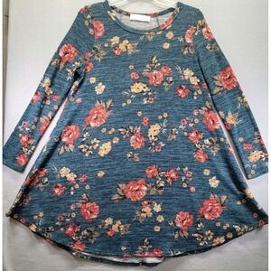 Love Kuza Floral Heavy Knit‎ Dress  Made In USA Womens Size Small Cottagecore